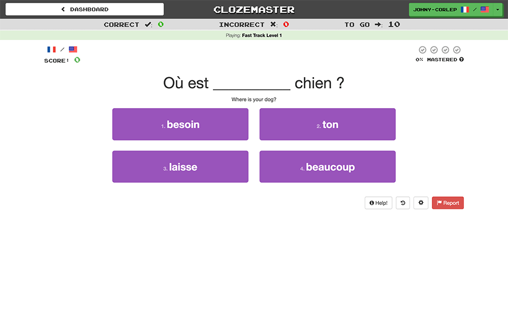 Clozemaster lesson